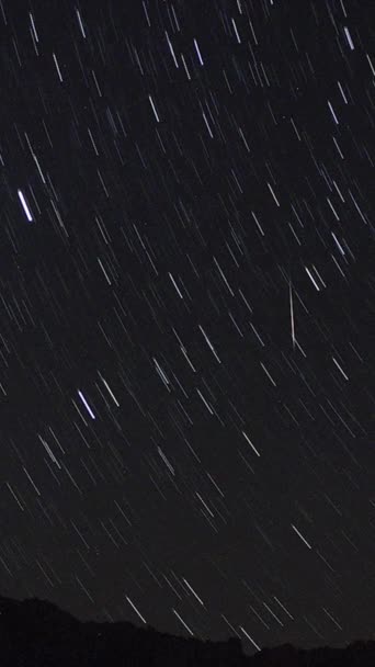 Вид Звезды Млечного Пути Горной Вершиной Переднем Плане Летний Пейзаж — стоковое видео