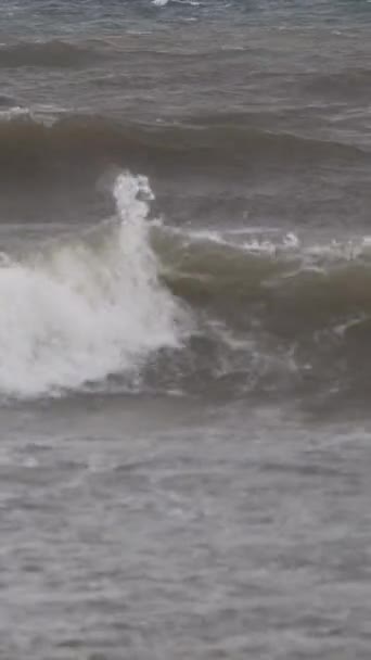 Κυματιστή Θάλασσα Καταιγίδα Τουργκούτρι Τύμπανο Γαλοπούλα Κάθετη Βίντεο Για Μέσα — Αρχείο Βίντεο