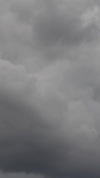 Wielka Potężna Burza Chmury Przed Burzą Czarno Białym Pionowe Wideo — Wideo stockowe