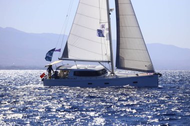 Bodrum, Türkiye, 23 Ekim 2024: Bodrum Yelkenli Kupası, Gulet Tahta Yelkenli ve yelkenli yarışı.