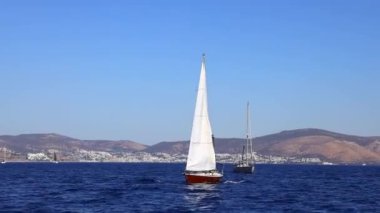 Bodrum, Türkiye, 24 Ekim 2024: Bodrum Yelkenli Kupası, Gulet Tahta Yelkenli ve yelkenli yarışı.