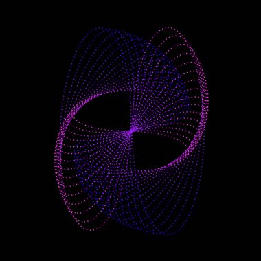 Siyah arkaplan üzerindeki Spirograph soyut ögesi.