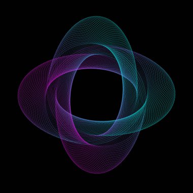 Siyah arkaplan üzerindeki Spirograph soyut ögesi