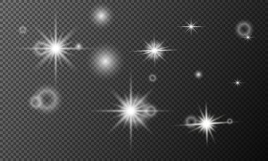 Parlak parlayan vektör yıldızları kümesi