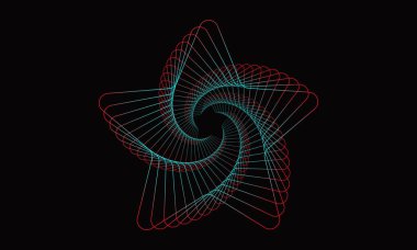 Siyah arkaplan üzerindeki Spirograph soyut ögesi