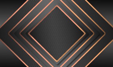 Elmas ve altın kenarlı soyut koyu geometrik arkaplan. Arkaplan, marka ve premium projeleri için zarif ve modern tasarım