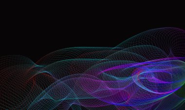 Birçok düzgün dalgalı çizginin arka planı soyut dinamik bir şablon oluşturuyor. Herhangi bir proje için dalgalı ve uyumlu renklere sahip modern tasarım