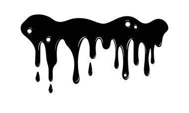 Beyaz arka planda soyut siyah boya damlaları. Kaba bir doku ve dramatik bir kontrast yaratarak sanatsal ve modern bir dokunuş ekliyor