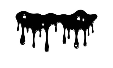 Beyaz arka planda soyut siyah boya damlaları. Kaba bir doku ve dramatik bir kontrast yaratarak sanatsal ve modern bir dokunuş ekliyor