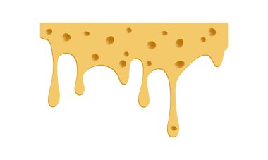 Beyaz arka plana peynir damlatıyor. Vektör illüstrasyonu