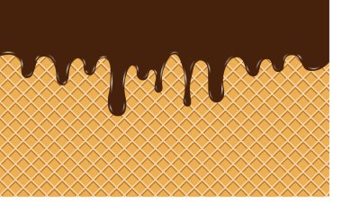 Kalın çikolata damlalı waffle arka planı lezzetli ve ağız sulandırıcı bir etki yaratıyor. Reklam tatlısı ya da tatlı için ideal.