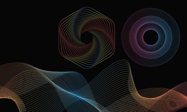 Spirograf soyut unsuru. Belgeler için koruyucu bir tabaka olarak kullanılabilir. Vektör çizimi