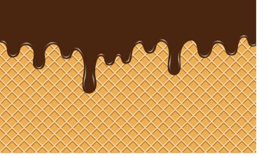 Kalın çikolata damlalı waffle arka planı lezzetli ve ağız sulandırıcı bir etki yaratıyor. Reklam tatlısı ya da tatlı için ideal.