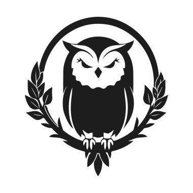 Baykuş logosu. Keskin bakışlar, karmaşık detaylar, bilgeliğin, gizemin ve zekanın sembolü, baykuş logosu, kabile baykuşu, vektör baykuş, baykuş amblemi, baykuş tasarımı