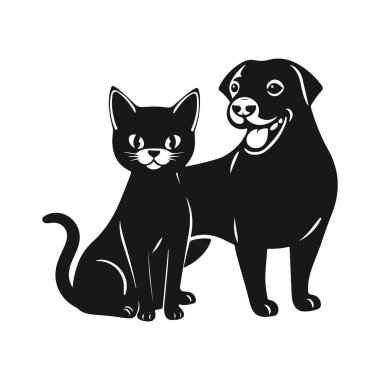 Kedi ve köpek. Evcil hayvan amblemi, evcil hayvan amblemi