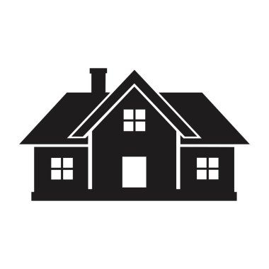 Modern ev simgesi, ev silueti, emlak sembolü, mimari vektörü, bina logosu