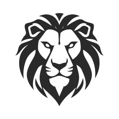 Detaylı yeleli aslan logosu. Hayvan ikonu şablonu. Gücün, gücün ve liderliğin sembolü. Moda tasarımı markalaşma, logo ve ürün tasarımı için mükemmeldir. Vahşi hayvan, kral aslan, vahşi yırtıcı.