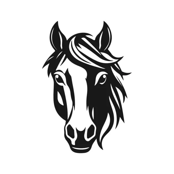 At kafası silueti, at kafası logosu, hayvan amblemi, at sembolü, vektör illüstrasyonu