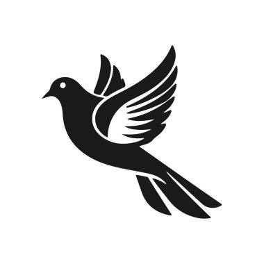 Uçan kuş silueti vektörü, barışçıl güvercin çizimi, özgürlük konsepti sanat, soyut kuş logosu, uçan kuş, kuş silueti, güvercin vektörü, soyut kuş konsepti