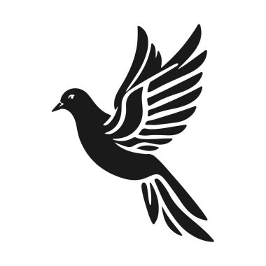 Uçan kuş silueti vektörü, barışçıl güvercin çizimi, özgürlük konsepti sanat, soyut kuş logosu, uçan kuş, kuş silueti, güvercin vektörü, soyut kuş konsepti