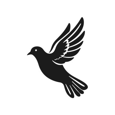 Uçan kuş silueti vektörü, barışçıl güvercin çizimi, özgürlük konsepti sanat, soyut kuş logosu, uçan kuş, kuş silueti, güvercin vektörü, soyut kuş konsepti
