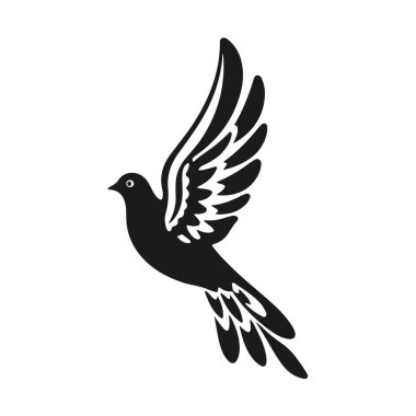 Uçan kuş silueti vektörü, barışçıl güvercin çizimi, özgürlük konsepti sanat, soyut kuş logosu, uçan kuş, kuş silueti, güvercin vektörü, soyut kuş konsepti