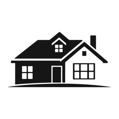 Ev silueti logosu, emlak sembolü, gayrimenkul mimari vektörü, bina ikonu, gayrimenkul tasarımı.