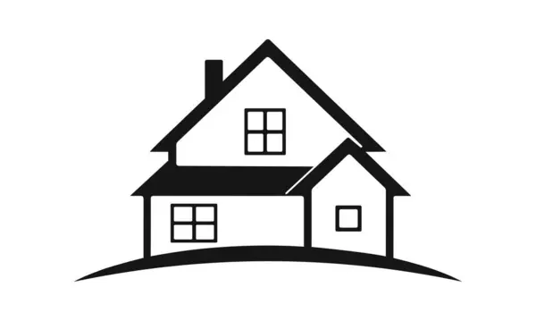 Ev silueti, ev simgesi, basit emlak logosu, siyah ev vektörü, konut tasarımı, vektör illüstrasyonu