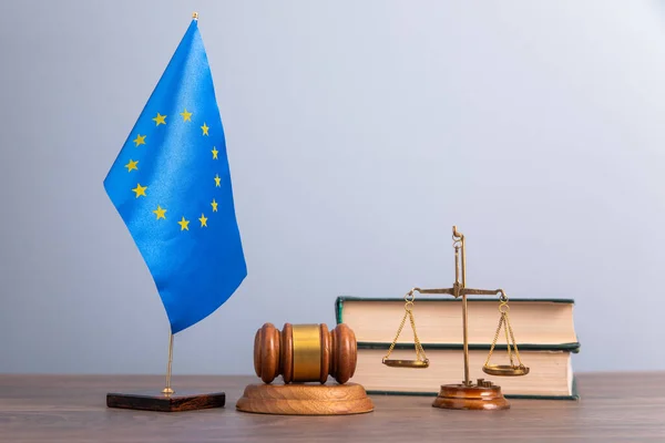 Jog Jog Jogszerűség Gavel Bíró Európai Unió Flája — Stock Fotó