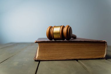 Yargıç tokmağı bir kitabın üzerinde. Yasama oranı