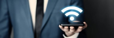 Ücretsiz WiFi ağ sinyal teknolojisi internet konsepti