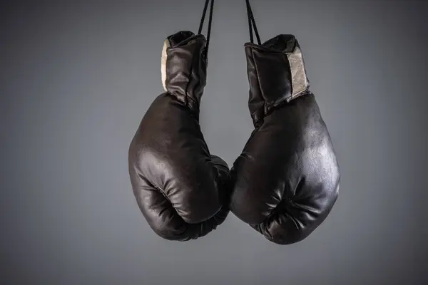Black Boxing Gloves Studio Settings Sports Concept Stock Photo Blue — Stock Photo, Image