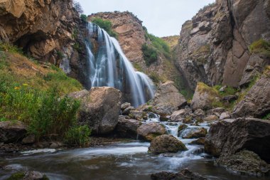 Muhteşem doğal şelale, stok fotoğrafı.