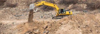 Büyük sarı bir buldozer.