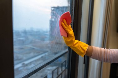 Temizlikçi, temizlik konsepti.