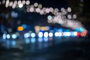 Sokakta yılbaşı ışıkları, bokeh, arkaplan, model