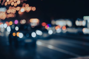 Sokakta yılbaşı ışıkları, bokeh, arkaplan, model