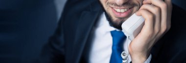 Gülümseyen adam eli vintage fonon