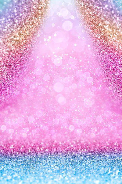 Spaß Regenbogenfarbe Glitzern Happy Birthday Party Hintergrund Einladen Kind Prinzessin Stockfoto