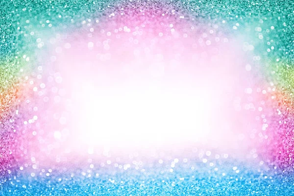 Kul Regnbåge Färg Glitter Glitter Konfetti Bakgrund Grattis Födelsedagsfest Inbjudan — Stockfoto