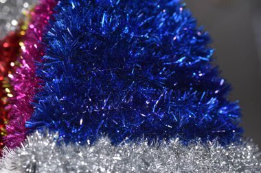 Noel süslemeleri, yakın görüş, yeni yıl konsepti.