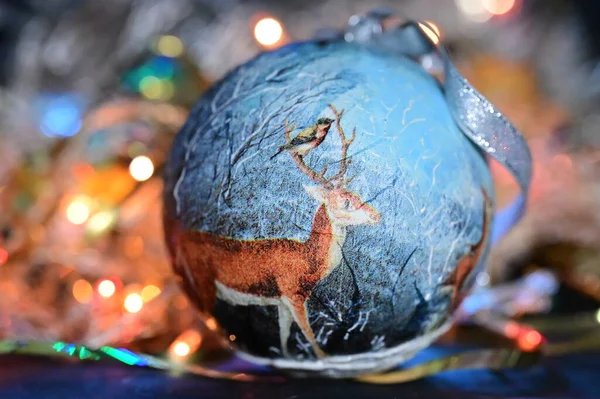 Primer Plano Vista Las Decoraciones Navidad Concepto Año Nuevo — Foto de Stock