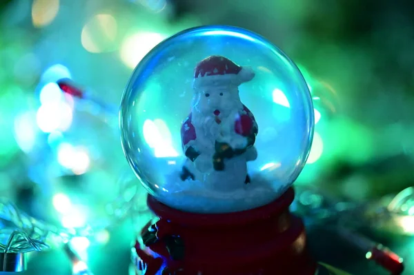 Christmas Card Santa Claus Ball Toy — Stock Photo, Image