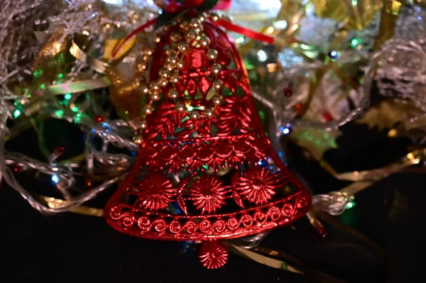 Χριστουγεννιάτικη Διακόσμηση Δέντρου Κουδουνάκι — Φωτογραφία Αρχείου