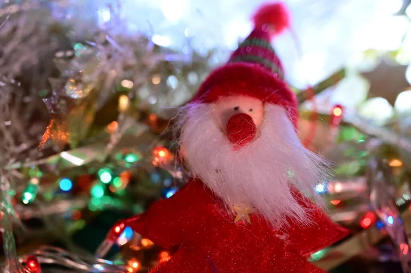 Різдвяна Листівка Іграшкою Санти Клауса — стокове фото