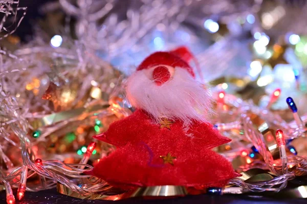 Kerstkaart Met Kerstman Speelgoed — Stockfoto