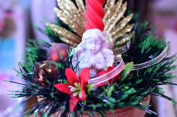 Kerst Engel Decoratie Vakantie Achtergrond — Stockfoto