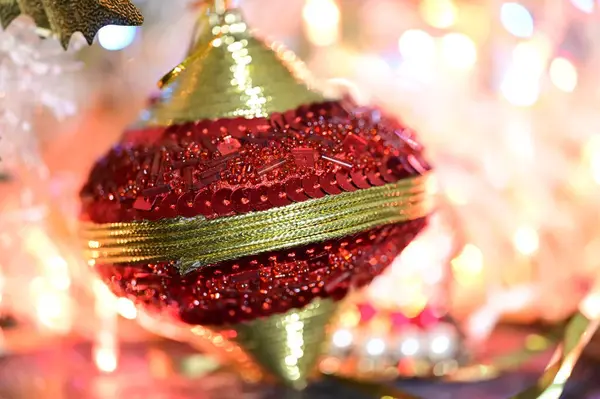 Primer Plano Vista Las Decoraciones Navidad Concepto Año Nuevo — Foto de Stock