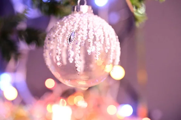 Close View Christmas Decorations Chistmas Tree — Stock Photo, Image