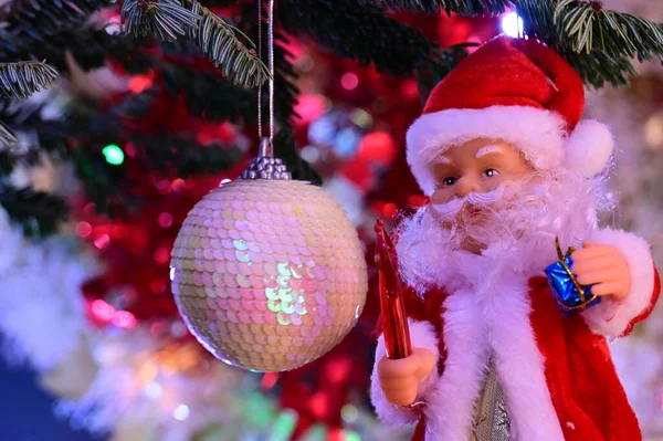 stock image close up of a christmas decorations with santa claus